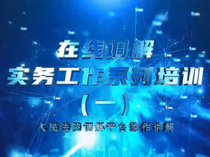 在线调解实务工作系列培训（第一期）-人民法院调解平台操作讲解
